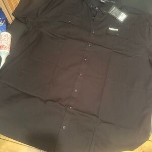 Grunt Style Black Casual Button Down Shirt